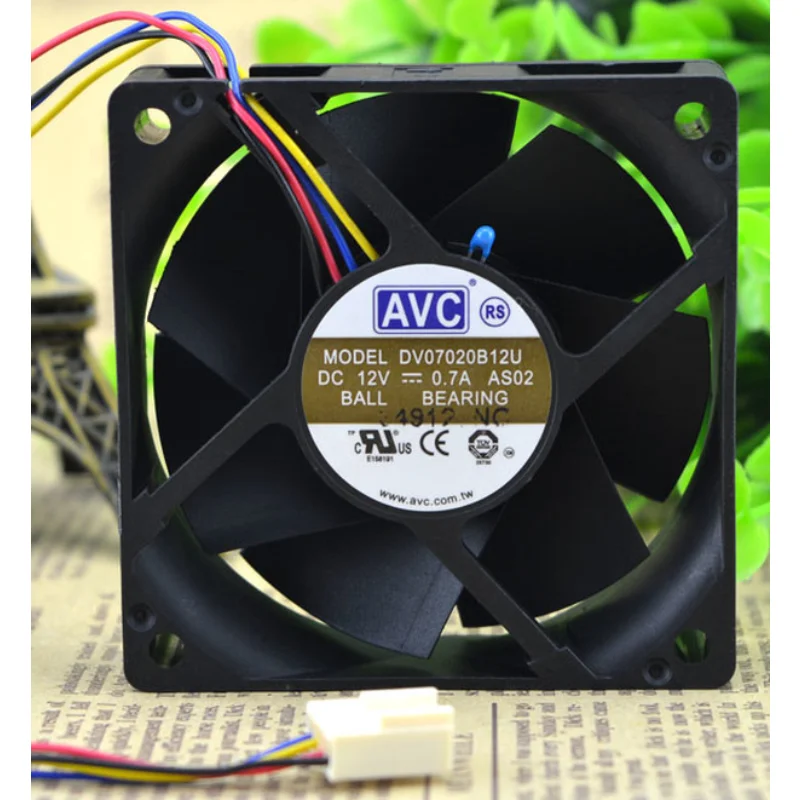Новый вентилятор для AVC DV07020B12U 12 В 0,7a 7 см большой объем воздуха ШИМ контроль температуры двойной шариковый вентилятор 7020 70 × 70 × 20 мм
