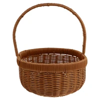 1pc woven basket fruit basket hand held basket storage basket picnic basket for storage home