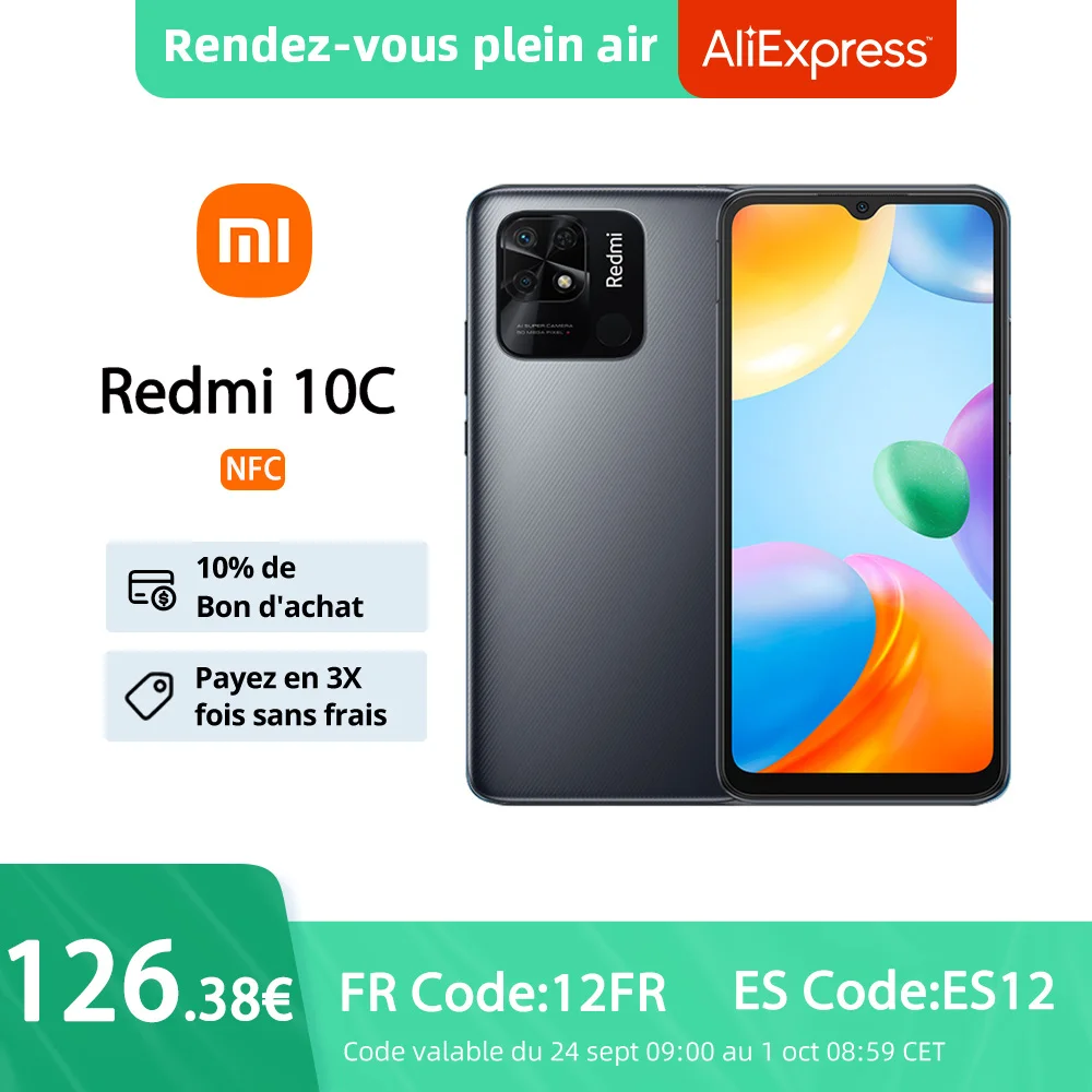 Xiaomi Redmi 10C Smartphone Global Version NFC,Snapdragon, 4 GB 64 GB/128 go, out in inch, 50mp Rear Camera, Battery-mAh, Quick Charge Xiaomi Redmi 10C Smartphone Global Version NFC,Snapdragon, 4 GB 64 GB/128 go, out in inch, 50mp Rear Camera, Battery-mAh, Quick Charge