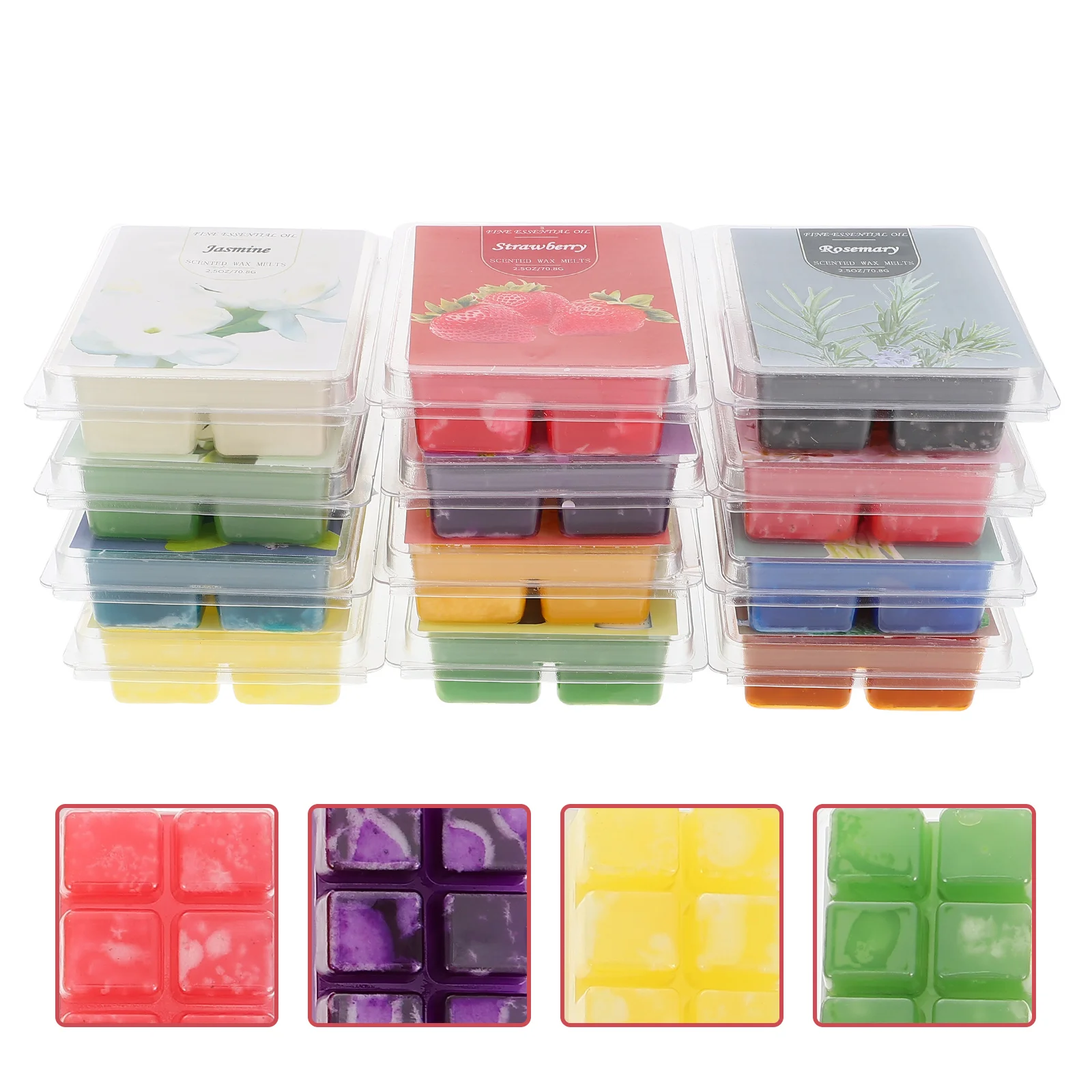 

12 Pcs Scented Candles Blocks Strawberry Decor Home Decorative Desktop Soy Wedding Lavender Aromatic Wax melts