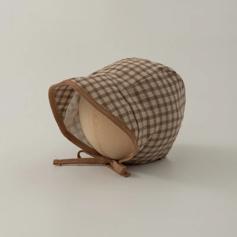 Весенняя Клетчатая Стандартная Детская Шапка В Стиле Ретро С Большими Полями