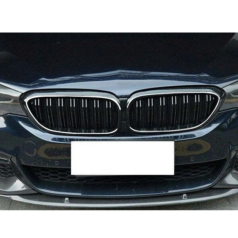 Фото Для BMW 5 серии G30 G31 2017 2018 2019 2020 Высококачественный ABS со светодиодной подсветкой Гоночные решетки Передний радиатор OEM Решетка капота №3