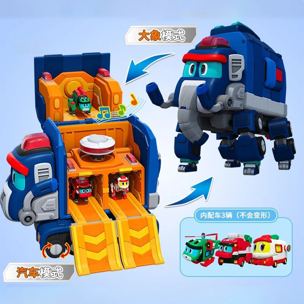 Фото Горячая новинка: Фигурка-трансформер Gogo Dino Car Rex Ping Tomo, робот-динозавр, игрушка-подарок №4