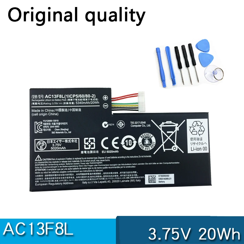 Новый AC13F3L AC13F8L 3 75 V 20Wh Аккумулятор для ноутбука ACER Iconia Tab A1 A1-810 A1-A810 W4 820P планшетный