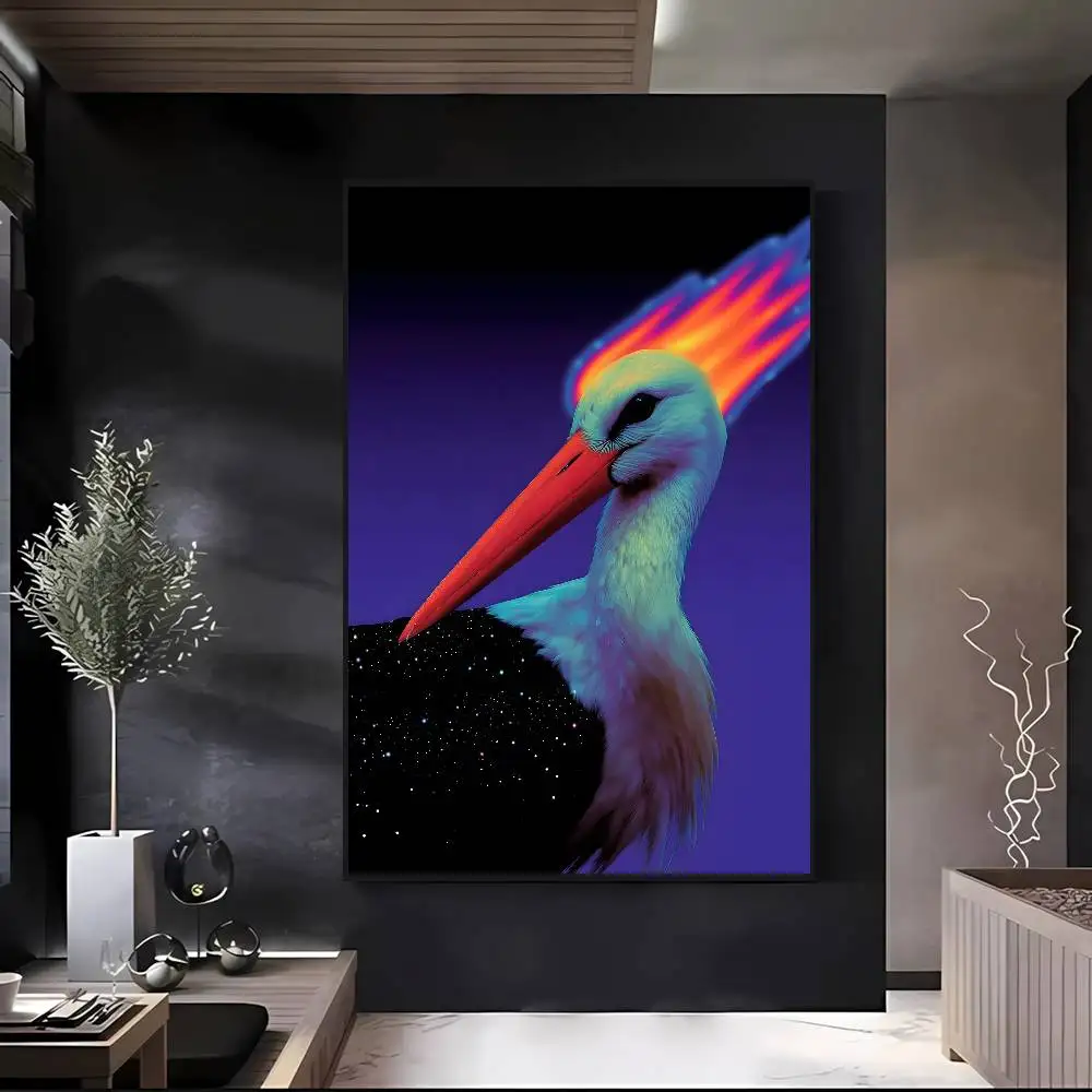 Модный психоделический постер с животными, яркий художественный принт с эффектом световых лучей, HD-декор для стен в стиле анималистической графики (art.: 3920dae97a0bb) - 3920dae97a0bb