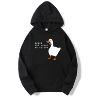 hoodies men 2020 autumn winter sudadera hombre peace was never an option goose hoodie unisex hooded for men women sweatshirts