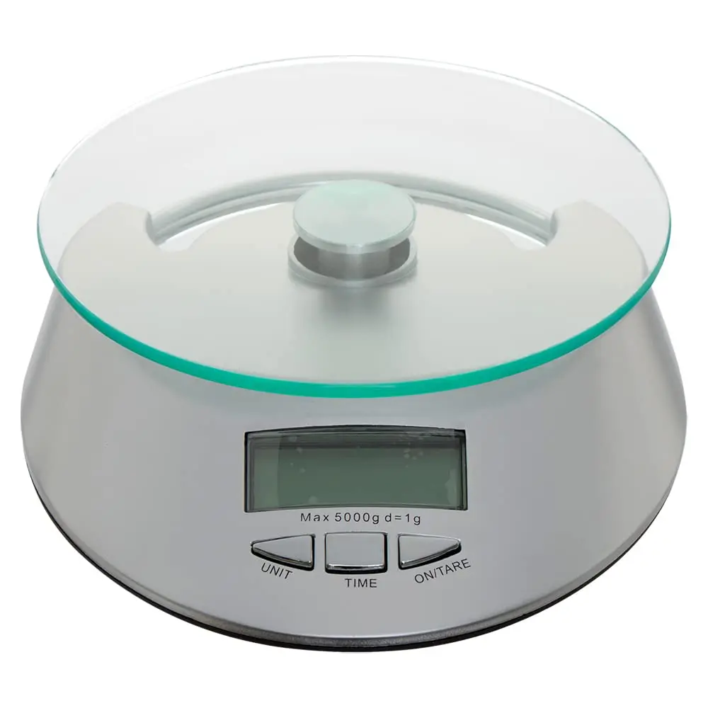 

Precision Digital Kitchen Glass Scale Weighs Food in Grass and Oz, Capacity 1g up to 5KG - Smooth Surface Tara Function with Tem