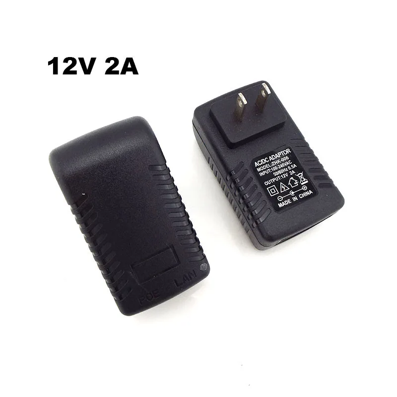 POE Power Supply 12V 2A 2000ma POE Injector Ethernet Adapter for CCTV wireless IP Security Camera US EU Wall Plug charger