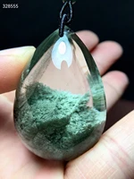 natural green phantom quartz pendant clear water drop 453222mm brazil women man rare fashion jewelry genuine aaaaaa