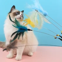 3pcs cat toy feather toys for cats interactive cat toy with bells tease cats feather squeak toys set pet supplies pet products