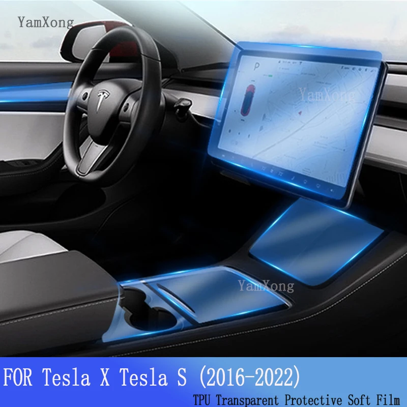 

For Tesla Model S mode x Interior Center Console Air Panel Steering Wheel Panel Tpu transparent Anti- Scratch Protective Film