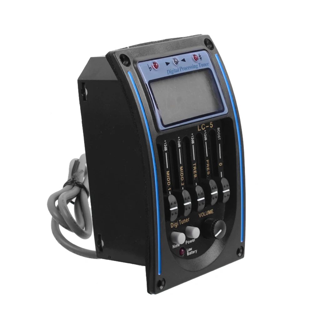 

5-полосный акустический гитарный звукосниматель EQ Preamp Prener-PM 5-полосный эквалайзер звукосниматель тюнер ЖК музыкальные аксессуары для гитар...