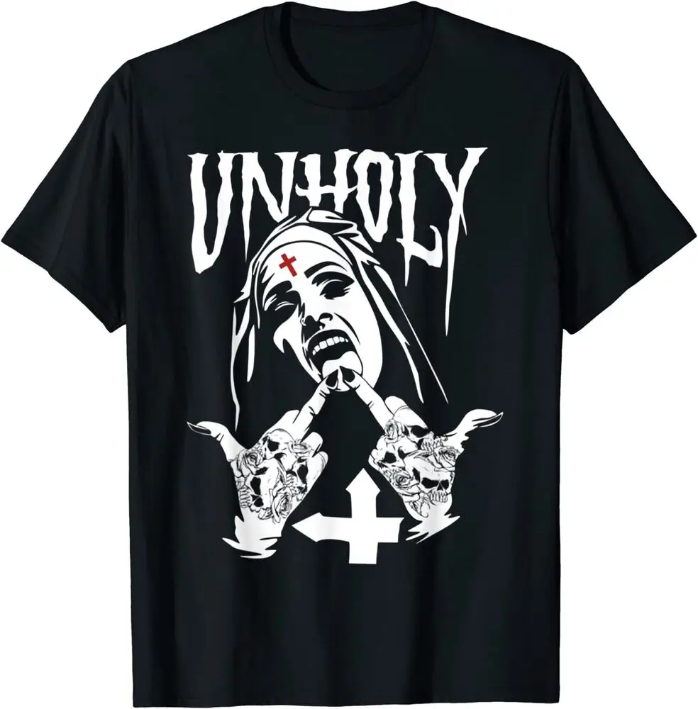 

Satanics Nun Tattoos Horror Unholy Tee T-Shirt S-3Xl