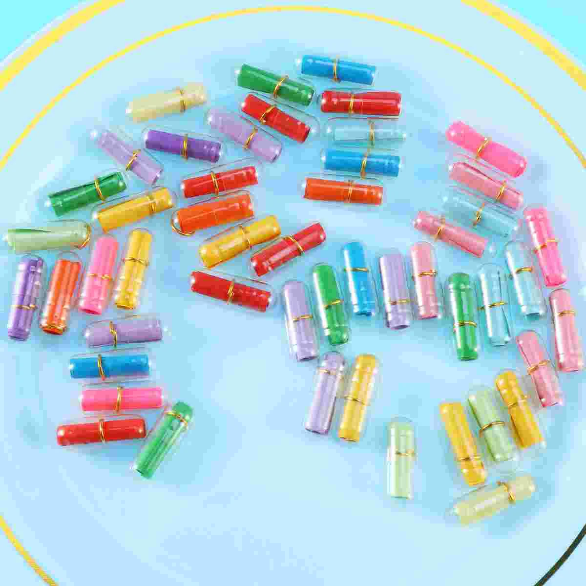 50 шт. милые пластиковые бутылки для сообщений прозрачные мини-капсулы бутылка