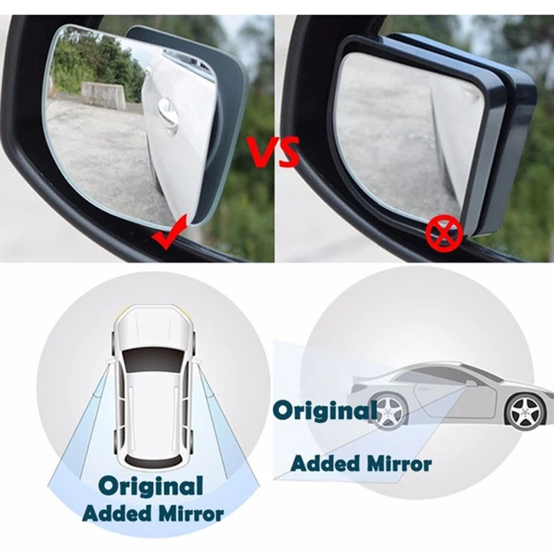 2pcs Blind Spot Mirror Auto Motorcycle Car Rear View Extra Wide Angle Adjustable Rearview Replacement Parts | Автомобили и