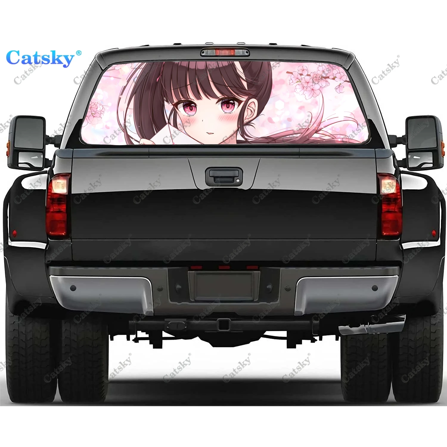 

Demon Slayer Anime Printing Rear Window Sticker Windshield Decal Truck Rear Window Decal Universal Tint Perforated Vinyl Graphic