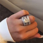 Набор свадебных колец из стерлингового серебра 925 пробы с кубическим цирконием для невесты, Подарок на годовщину помолвки, Прямая поставка ювелирных изделий R5993