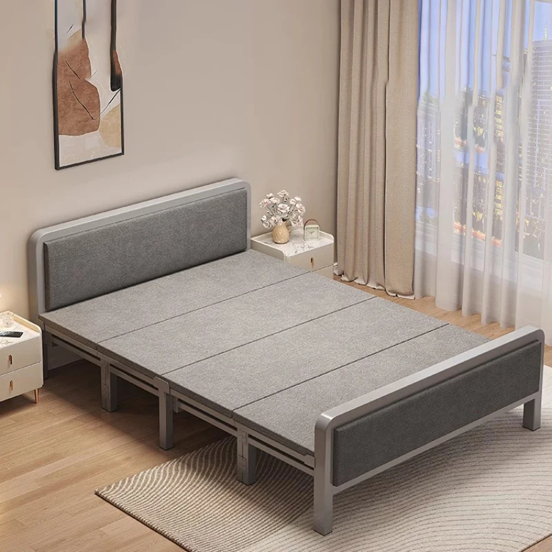 

Modern Double Beds Metal Foldable Living Room Hotel Minimalist Beds Toddler Free Shipping Cama Plegable Furnitures For Bedroom