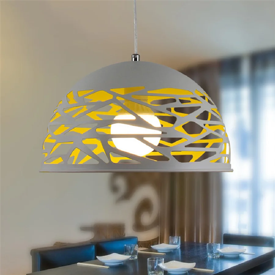 

Современная простая оригинальная Люстра для ресторана гостиной бара, дизайнерская ажурная железная лампа для Интернет-кафе