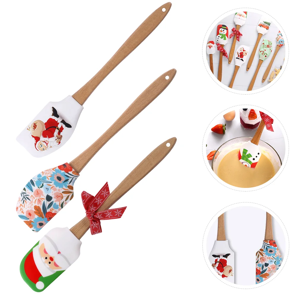 

3Pcs Spatula Christmas Handle Cake Spatula Kitchen Tools Spatula