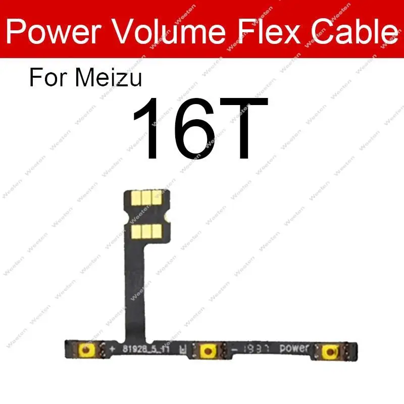 Гибкий кабель для Meizu 15 16 16S 16X Plus Pro 5 6 7 U10 U20 Note 8 Power Voulme с боковой кнопкой