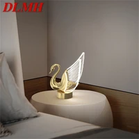 dlmh nordic creative swan table lamp led desk light for home living room bedroom bedside