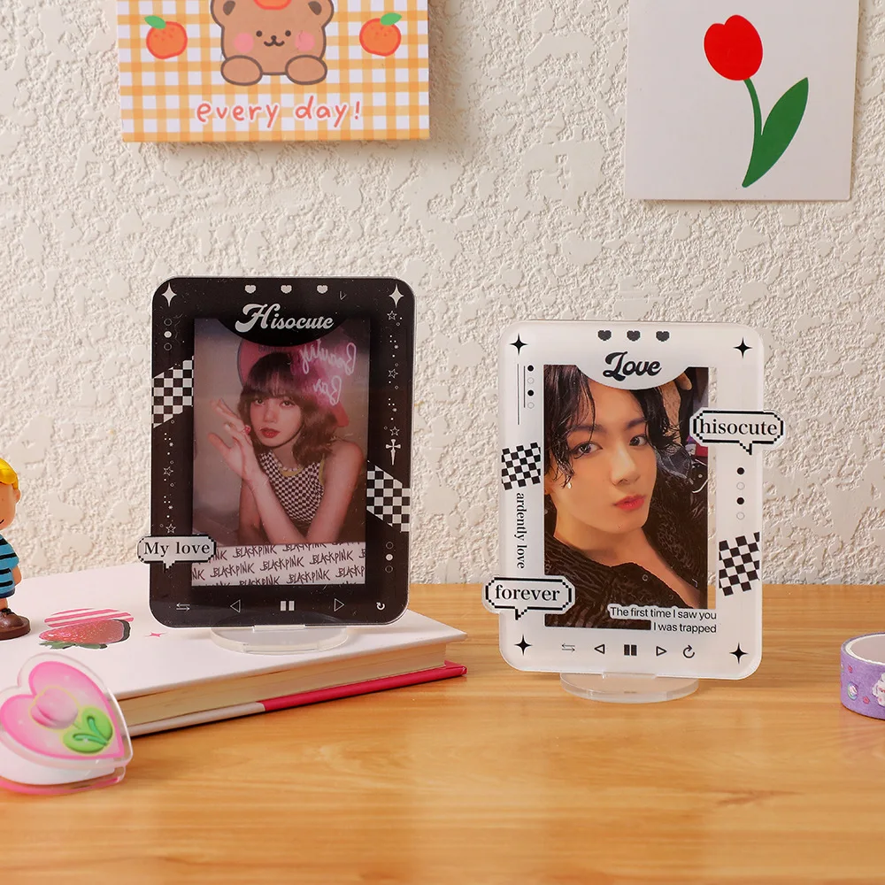 

INS Корейская акриловая 3-дюймовая маленькая настольная карта со звездами и изображением идола для девочек, Визитница со стойкой, фоторамка, держатель для фотокарт