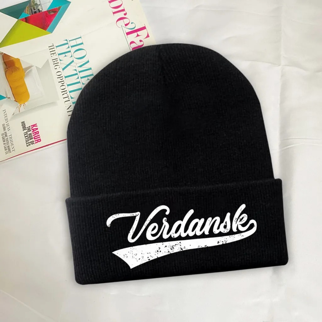 

Verdansk Skullies Beanie COD Black Ops Cold War Knitted Bonnet Girls Boys Warm Caps Camping Hip Hop Brimless Elastic Hats