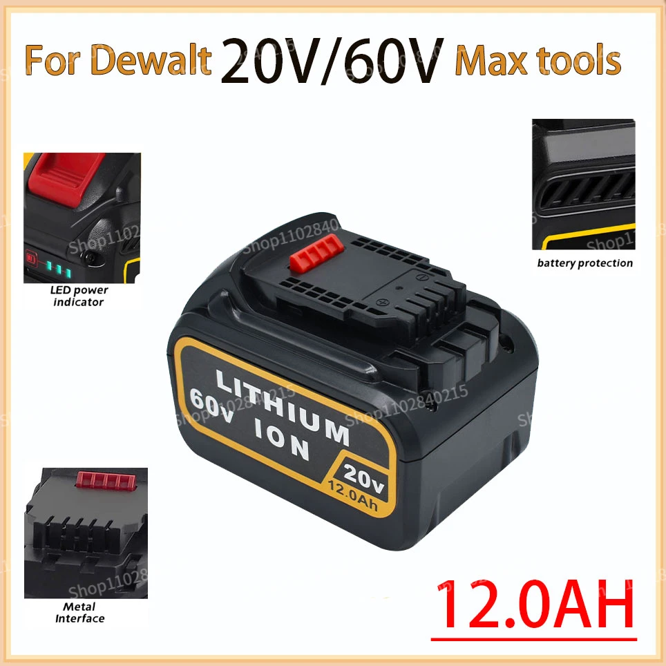 

12.0Ah DeWalt 20V 60V MAX Replacement Battery for DCB606 DCB609 DCB205 DCB204 DCB206 DCB209 Power Tools Lithium-Ion Batteries