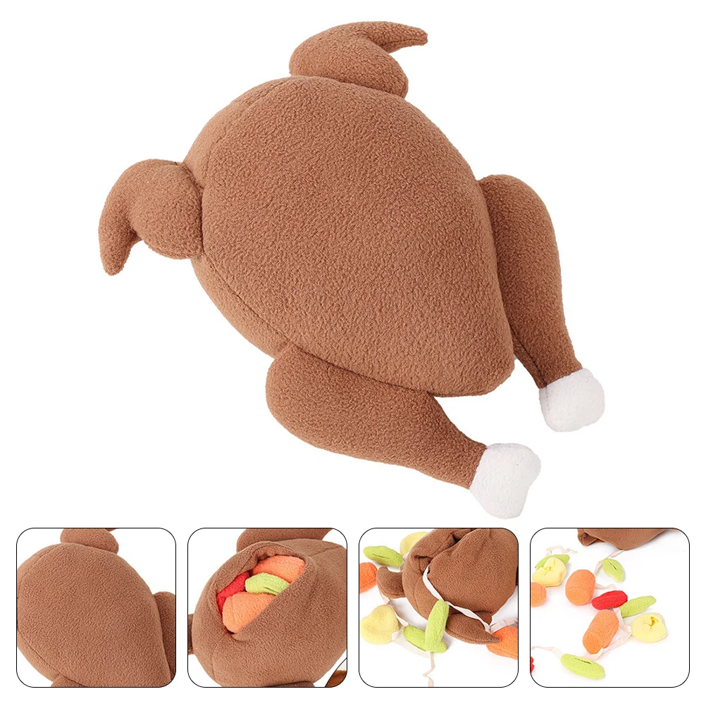 

1pc Plush Autumn Turkey Centerpiece Puppy Chew Gift for Fall Farmhouse