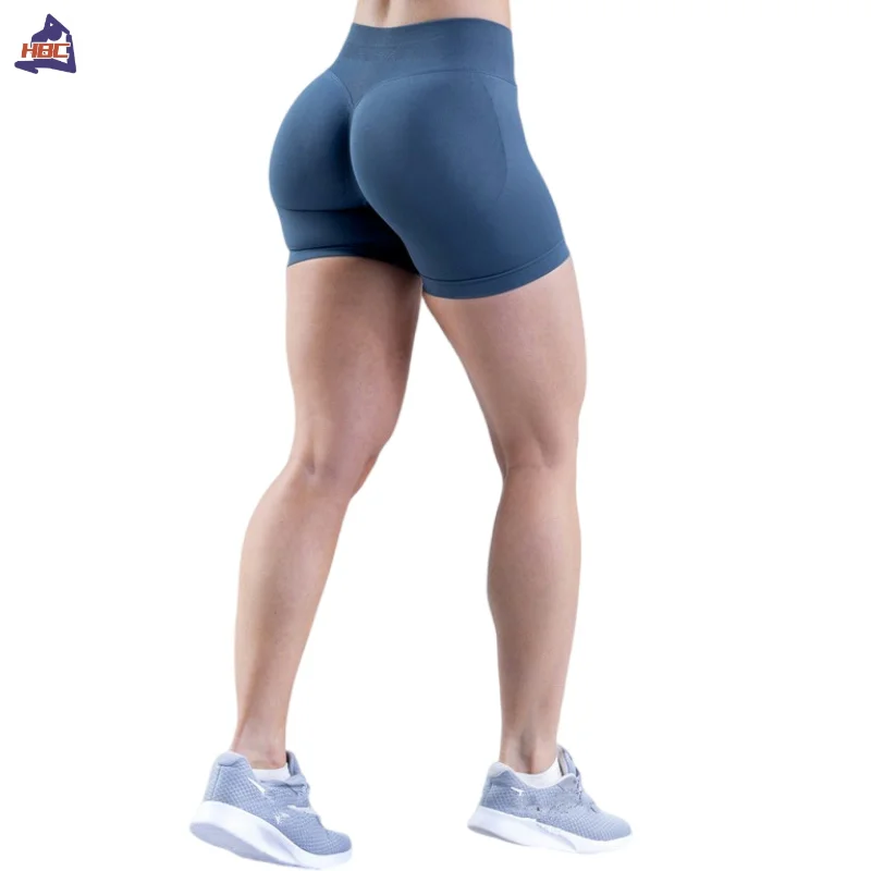 Фото HBC Gym Байкерские шорты Шорты для ягодиц Женские компрессионные шорты Ударопрочные бесшовные леггинсы Сексуальные брюки для йоги из трех частей №4