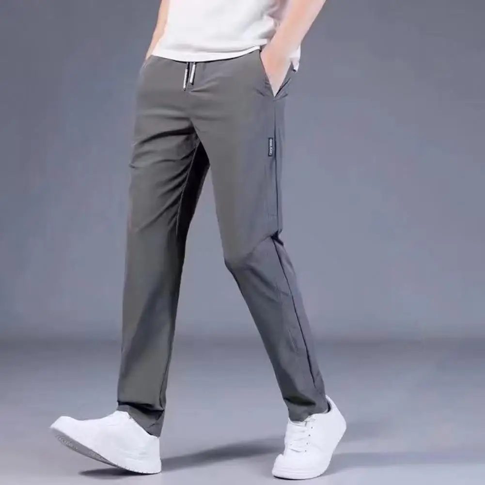 

Trendy Sports Pants Sporty Pure Color Mid Rise Pants Thicken Warm Men Pants for Travel