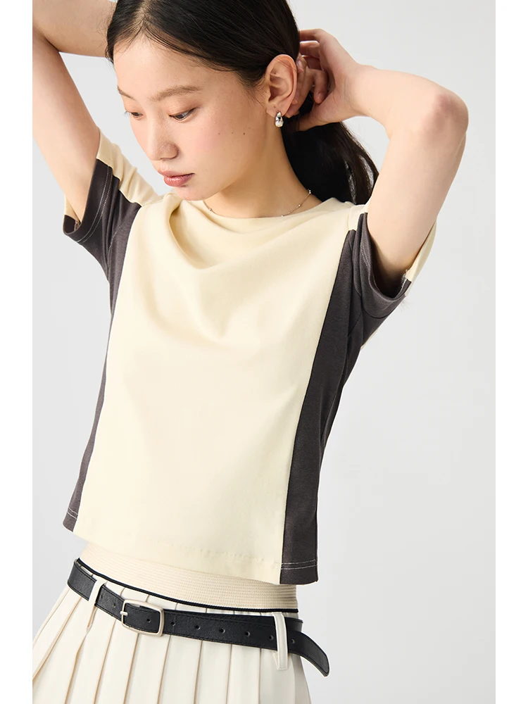 ZIQIAO женская футболка в спортивном ретро-стиле с коротким рукавом лето 2024 новый