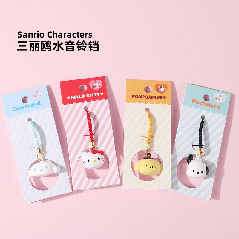 

Kawaii Sanrio Accessories Pendant Hello Kittys Mymelody Cinnamoroll Cute Beauty Water Sound Bell Pendant Bag Toys for Girls Gift