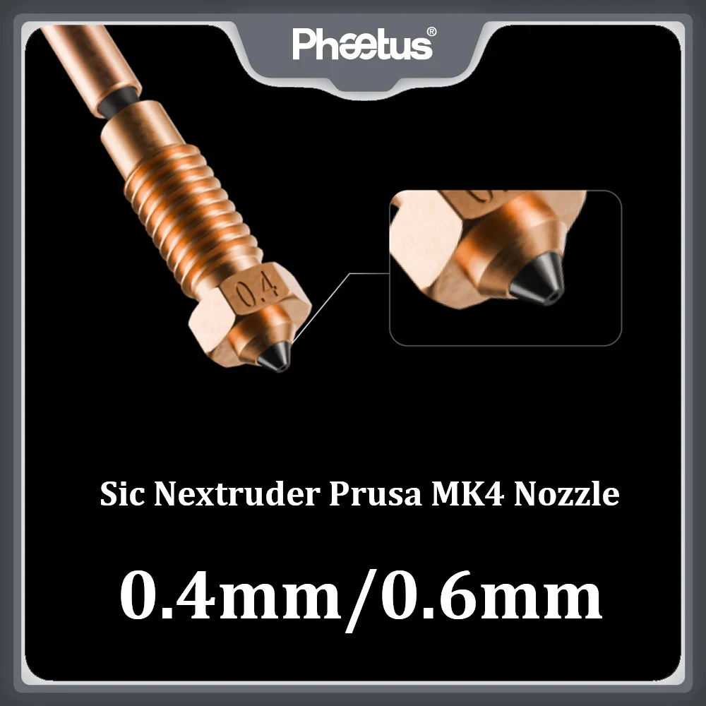 Фото Сопло Phaetus Sic Nextruder Prusa SiC 0.4мм 0.6мм для 3D-принтеров Prusa MK3.9/MK4/MK4S/XL №1