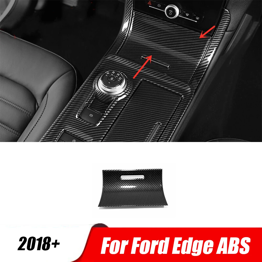 

For Ford Edge ABS Carbon Fiber 2018 2019 2020 Car Front storage Box panel decoration Cover Trim Sticker Car styling Accessories