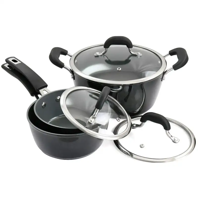 

12-Piece Ceramic Cookware Set - Black Diamond
