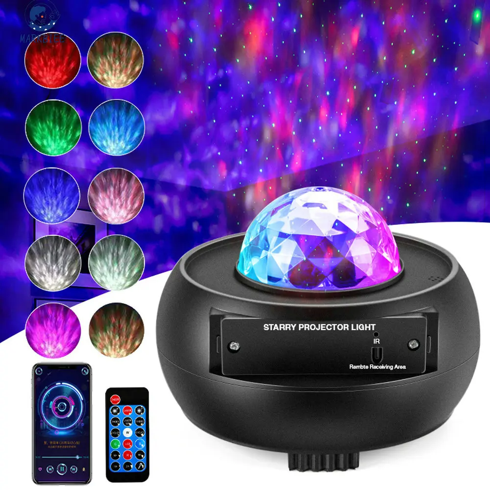 

Romantic Starry Sky Galaxy Projector Nightlight Child Blueteeth USB Music Player Star Night Light Colorful Projection Lamp Gifts