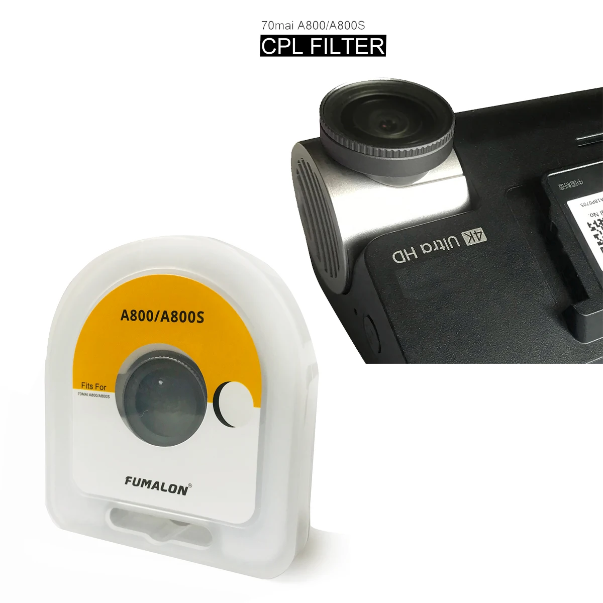 

Для оригинального 70 мА видеорегистратора 4K A800 CPLFilter поляризационного стекла CPL-фильтра для 70 мос A800S кругового поляризатора стекла 1 шт.
