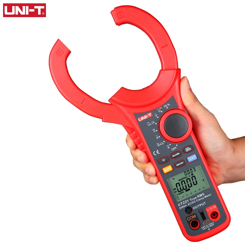 

UNI-T Digital Clamp Meter UT221 2000A AC DC Current Pliers Ammeter Voltmeter True RMS Resistance Frequency Tester