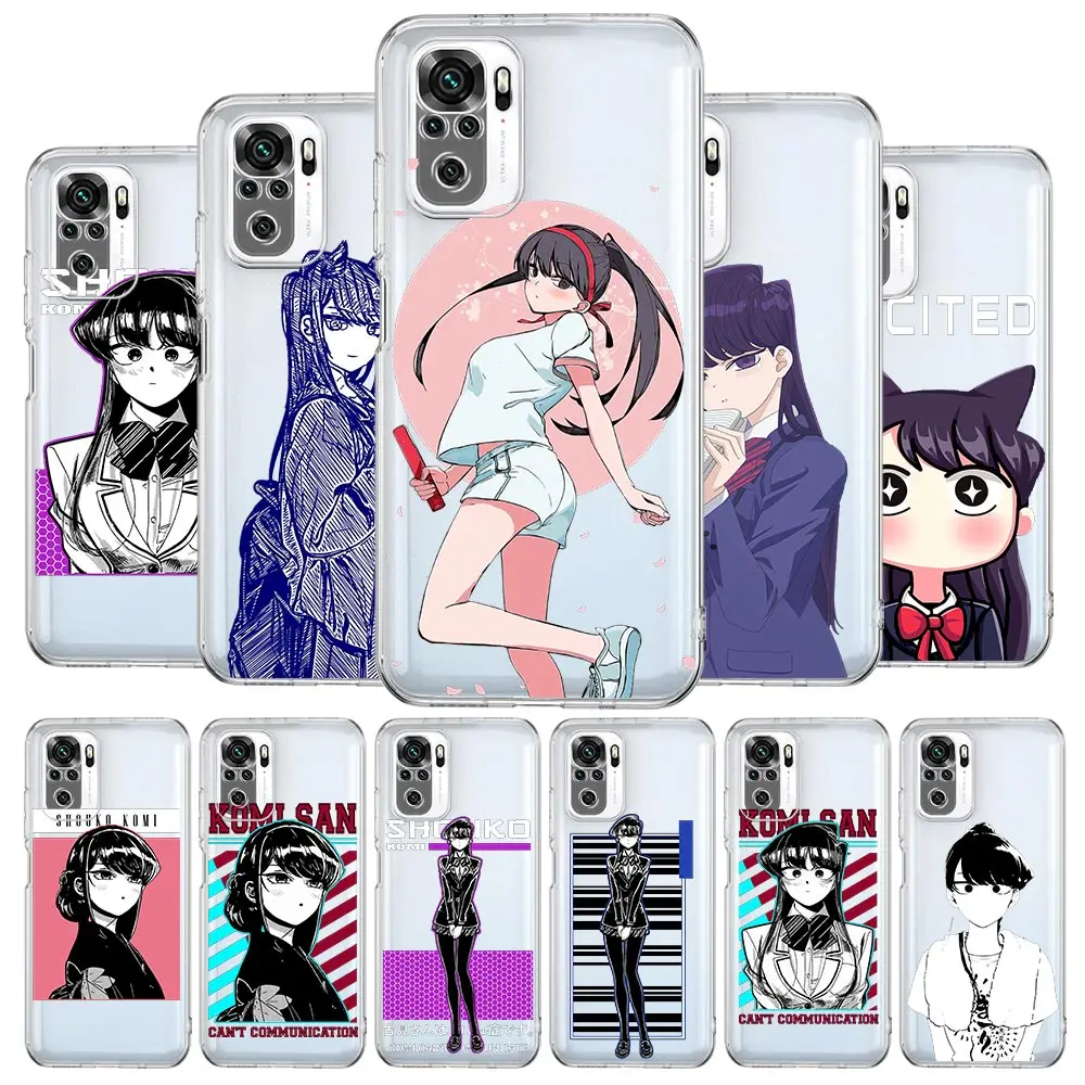 

Anime Komi Can't Communicate Shouko Clear Phone Case For Xiaomi Redmi Note 12 11 9S 9 8 10 Pro+ 7 8T 9C 9A 8A K40 Gaming Cover