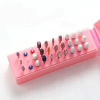30 holes nail drill bits holder stand for drill bits storage box container milling cutter nail manicure acrylic nail accessories