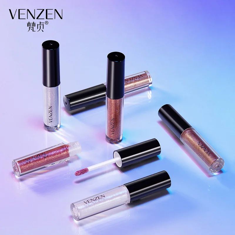 

VENZEN Streamer Glitter Liquid Eyeshadow Beautiful Color Not Easy to Take Off Makeup No Smudge Eyeshadow Eye Makeup Cosmetic