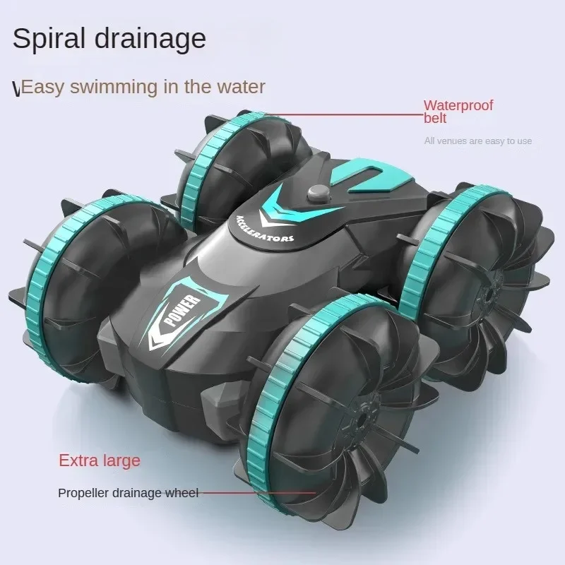 Автомобиль-амфибия для трюков с дистанционным управлением 4WD двухсторонняя