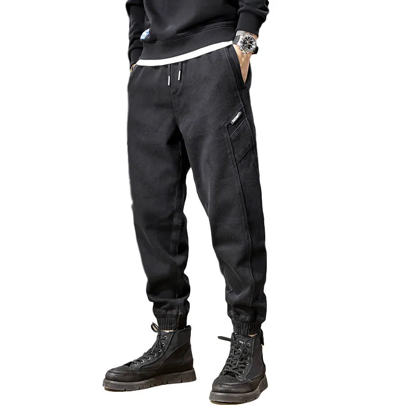 DEEPTOWN Black Denim Garem Pants Men Streetwear Loose Jeans Vintage Fashion Trousers Male Japanese Casual Jogger Plus 4XL Spring