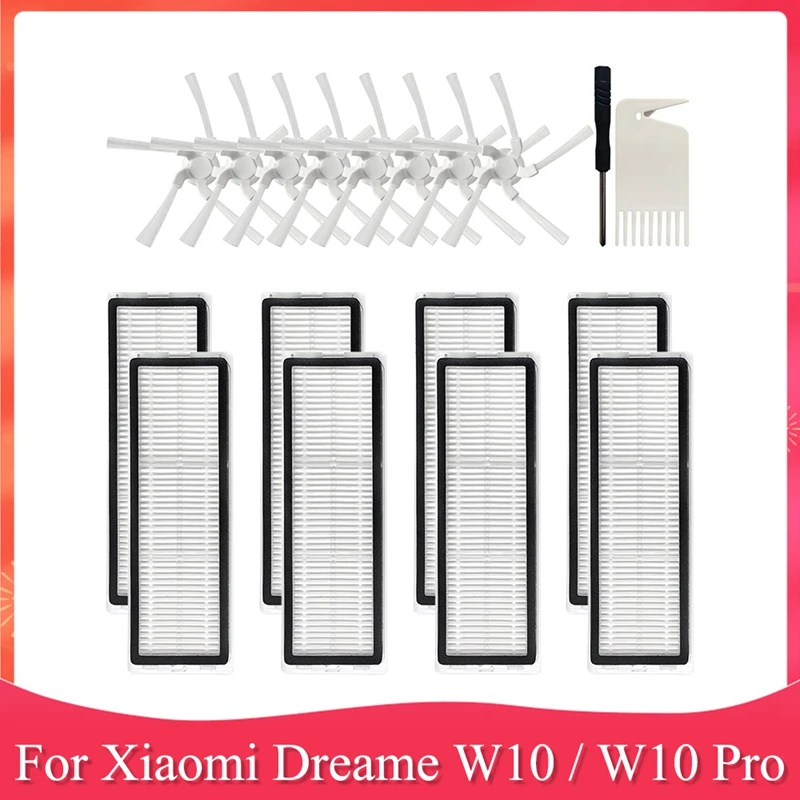 

Сменный комплект, аксессуары для робота-пылесоса Xiaomi Dreame W10 / W10 Pro, HEPA фильтр, боковая щетка, запасные части