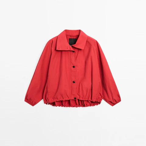 Женские красные бомберы из полиэстера