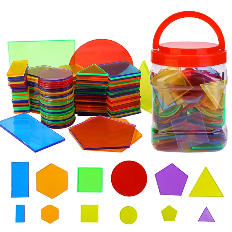 

36Pcs Set Geometric Shapes Transparent Kids Learning Toys Educational Math Montessori 2 3 5 6 8 Years Old Kinder Spielzeuge