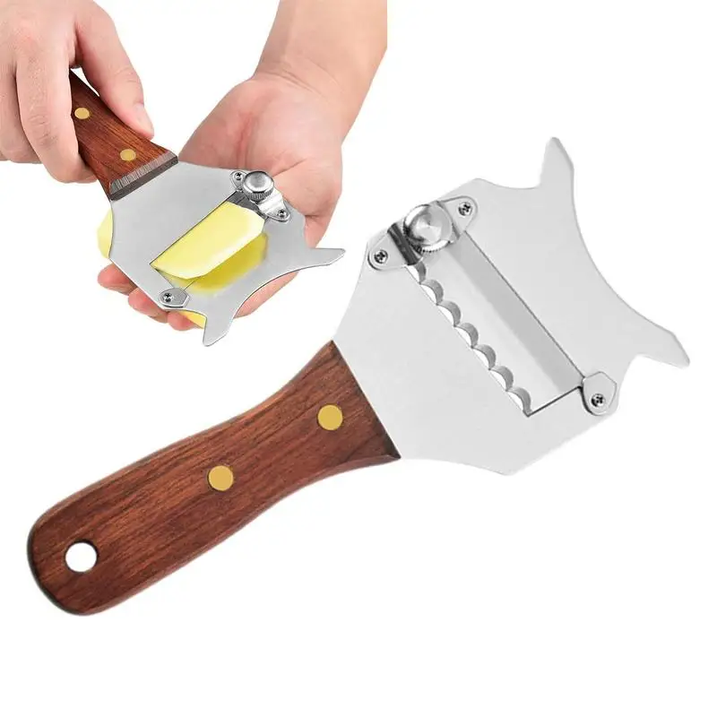 Wavy Mouth Stainless Steel Truffle Shaver Wood Handle Machine Washable Kitchen Gadgets Adjustable Small Cutters