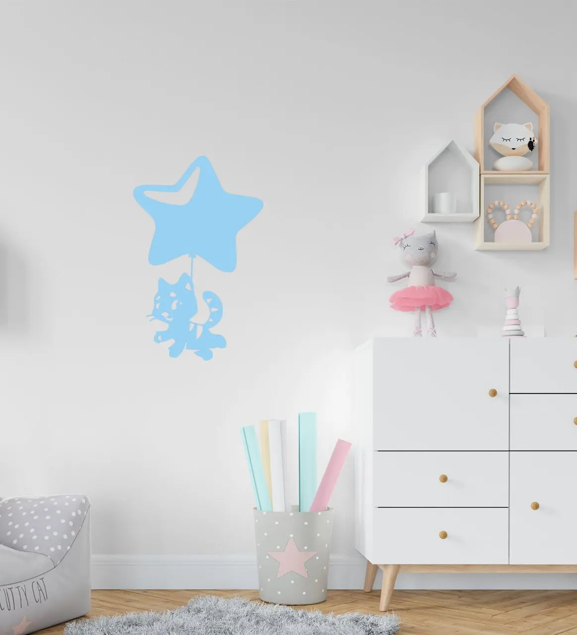 

BK Подарочная Наклейка на стену в виде кота для детской комнаты-1